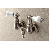 Aqua Vintage AE35T8 Two-Handle 2-Hole Tub Wall Mount Clawfoot Tub Faucet, Brushed Nickel