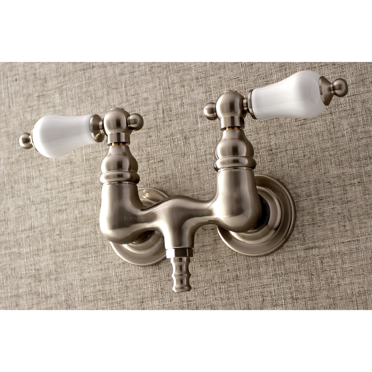 Aqua Vintage AE35T8 Two-Handle 2-Hole Tub Wall Mount Clawfoot Tub Faucet, Brushed Nickel