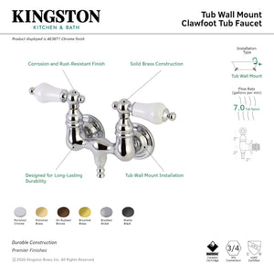 Aqua Vintage AE36T1 Two-Handle 2-Hole Tub Wall Mount Clawfoot Tub Faucet, Polished Chrome