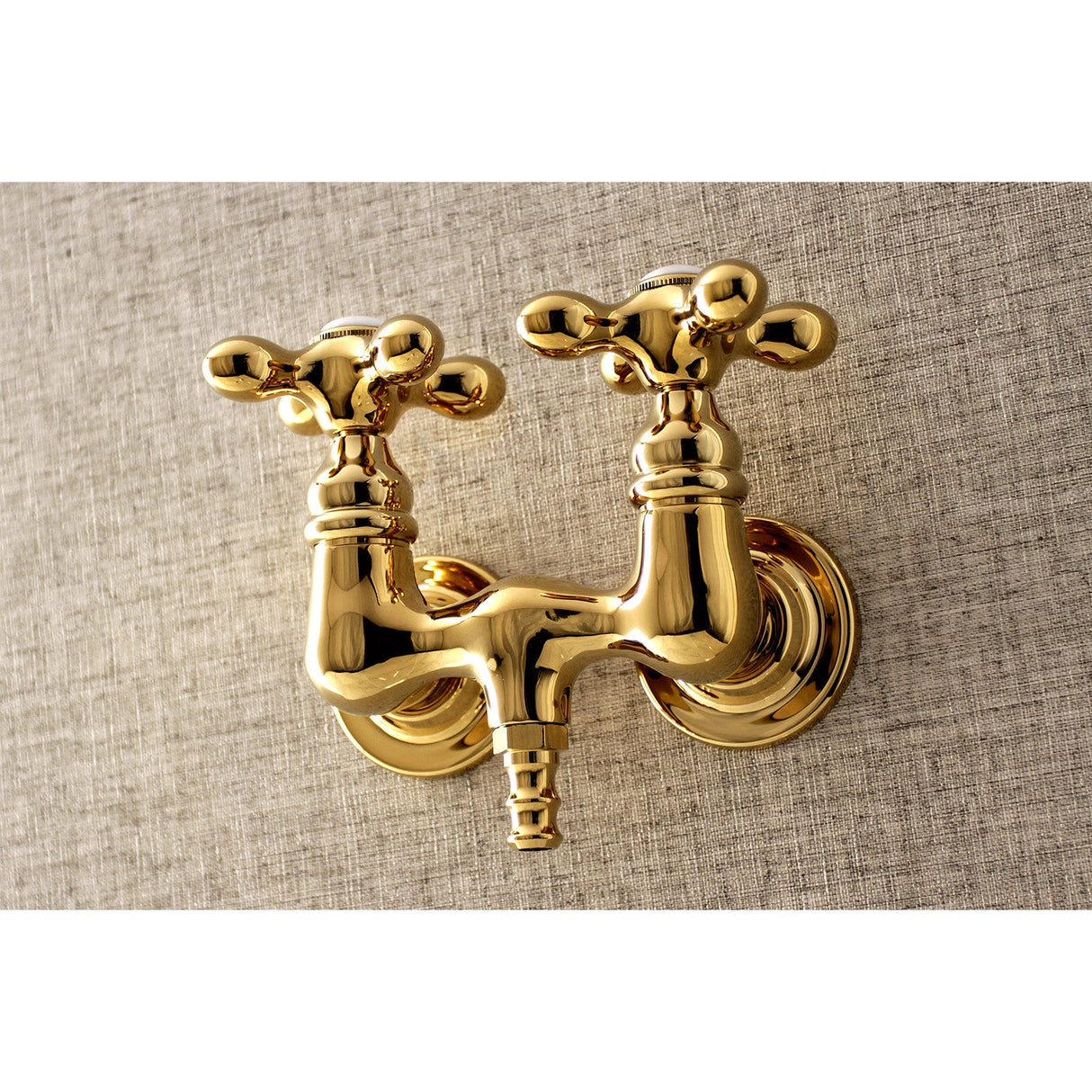 Aqua Vintage AE37T2 Two-Handle 2-Hole Tub Wall Mount Clawfoot Tub Faucet, Polished Brass