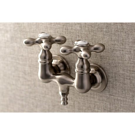 Aqua Vintage AE37T8 Two-Handle 2-Hole Tub Wall Mount Clawfoot Tub Faucet, Brushed Nickel