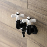 Aqua Vintage AE39T0 Two-Handle 2-Hole Tub Wall Mount Clawfoot Tub Faucet, Matte Black