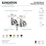Aqua Vintage AE39T2 Two-Handle 2-Hole Tub Wall Mount Clawfoot Tub Faucet, Polished Brass