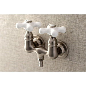 Aqua Vintage AE39T8 Two-Handle 2-Hole Tub Wall Mount Clawfoot Tub Faucet, Brushed Nickel
