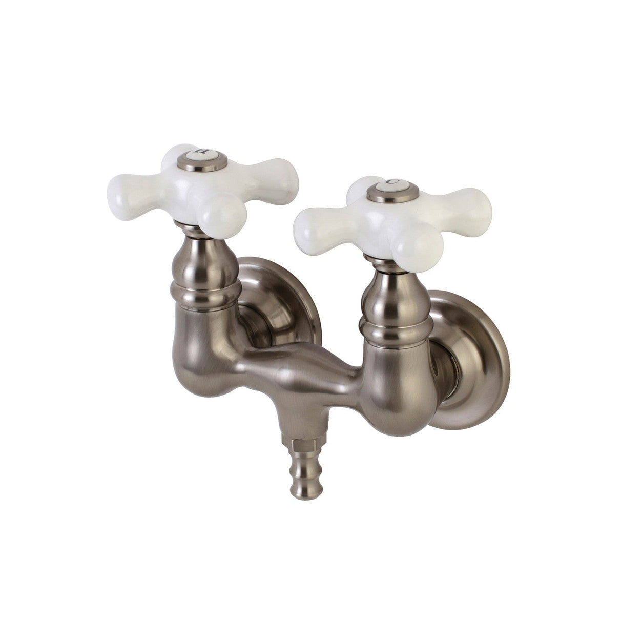 Aqua Vintage AE39T8 Two-Handle 2-Hole Tub Wall Mount Clawfoot Tub Faucet, Brushed Nickel