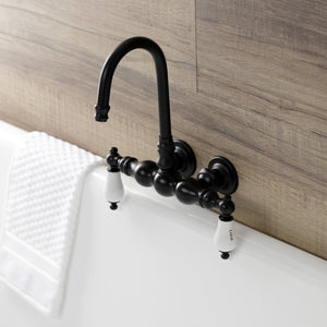 Aqua Vintage AE3T0 Two-Handle 2-Hole Tub Wall Mount Clawfoot Tub Faucet, Matte Black