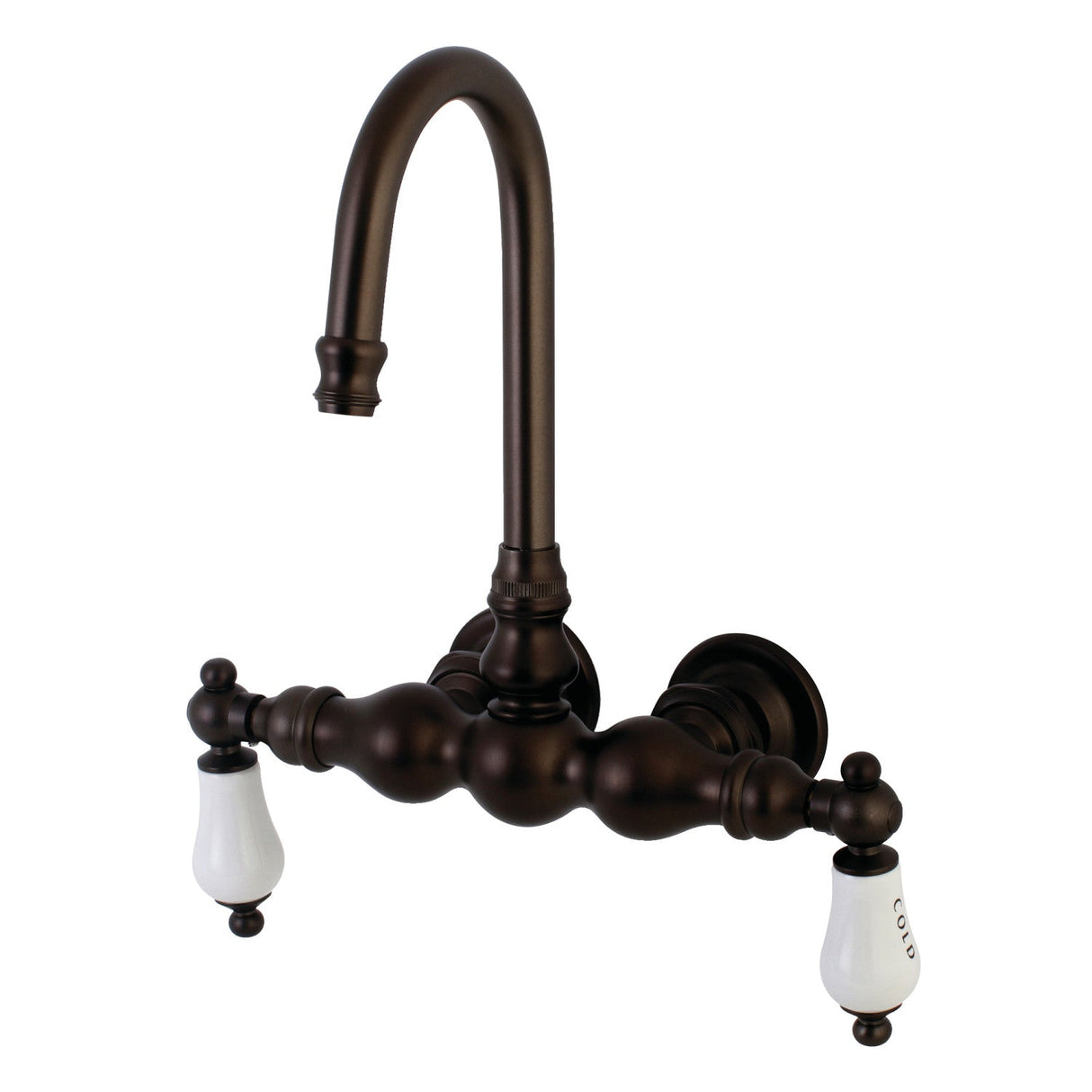 Aqua Vintage AE3T5 Two-Handle 2-Hole Tub Wall Mount Clawfoot Tub Faucet, Oil Rubbed Bronze