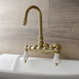 Aqua Vintage AE3T7 Two-Handle 2-Hole Tub Wall Mount Clawfoot Tub Faucet, Brushed Brass