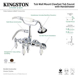 Vintage AE423T5 Three-Handle 2-Hole Tub Wall Mount Clawfoot Tub Faucet with Hand Shower, Oil Rubbed Bronze