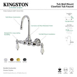 Aqua Vintage AE4T1 Two-Handle 2-Hole Tub Wall Mount Clawfoot Tub Faucet, Polished Chrome