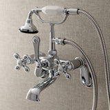 Aqua Vintage AE58T1 Three-Handle 2-Hole Tub Wall Mount Clawfoot Tub Faucet with Hand Shower, Polished Chrome