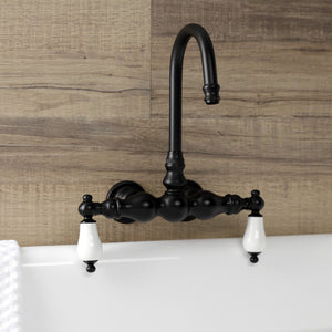 Aqua Vintage AE5T0 Two-Handle 2-Hole Tub Wall Mount Clawfoot Tub Faucet, Matte Black