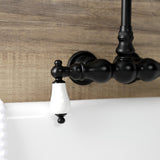 Aqua Vintage AE5T0 Two-Handle 2-Hole Tub Wall Mount Clawfoot Tub Faucet, Matte Black