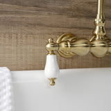 Aqua Vintage AE5T7 Two-Handle 2-Hole Tub Wall Mount Clawfoot Tub Faucet, Brushed Brass