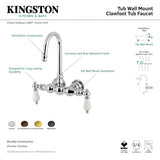 Aqua Vintage AE6T1 Two-Handle 2-Hole Tub Wall Mount Clawfoot Tub Faucet, Polished Chrome