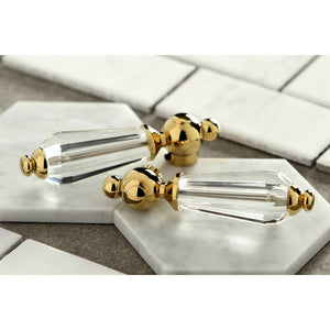 Wilshire AE7T2WLL Three-Handle 2-Hole Tub Wall Mount Clawfoot Tub Faucet with Hand Shower, Polished Brass