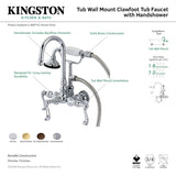 Royale AE7T5FL Three-Handle 2-Hole Tub Wall Mount Clawfoot Tub Faucet with Hand Shower, Oil Rubbed Bronze