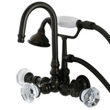 Celebrity AE7T5WCL Three-Handle 2-Hole Tub Wall Mount Clawfoot Tub Faucet with Hand Shower, Oil Rubbed Bronze