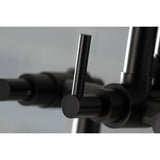 Concord AE8100DL Three-Handle 2-Hole Deck Mount Clawfoot Tub Faucet with Hand Shower, Matte Black