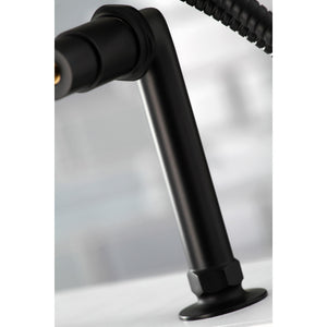 Concord AE8100DL Three-Handle 2-Hole Deck Mount Clawfoot Tub Faucet with Hand Shower, Matte Black