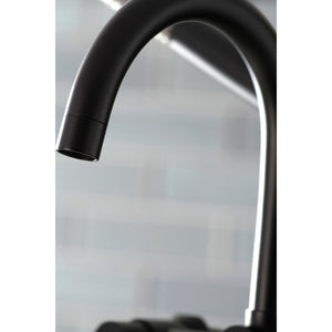 Concord AE8100DL Three-Handle 2-Hole Deck Mount Clawfoot Tub Faucet with Hand Shower, Matte Black