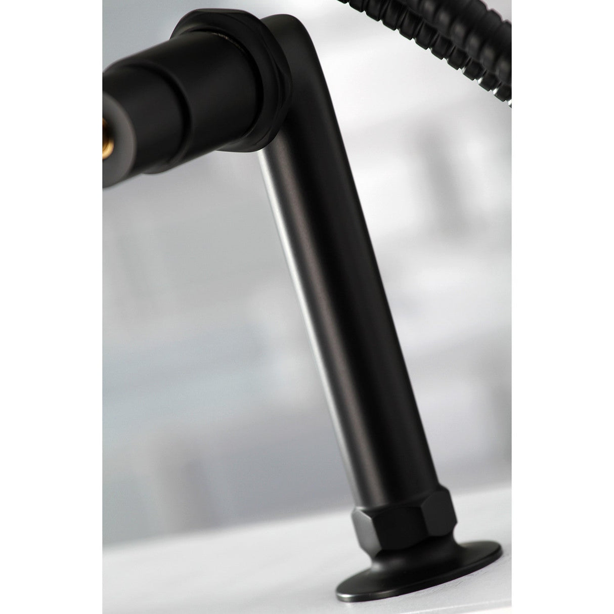 Concord AE8100DX Three-Handle 2-Hole Deck Mount Clawfoot Tub Faucet with Hand Shower, Matte Black