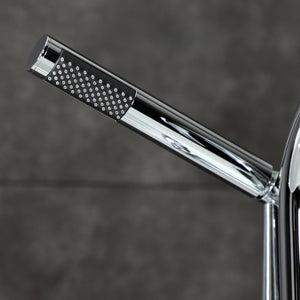 Fuller AE8101CG Three-Handle 2-Hole Deck Mount Clawfoot Tub Faucet with Hand Shower, Polished Chrome