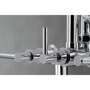 Concord AE8101DL Three-Handle 2-Hole Deck Mount Clawfoot Tub Faucet with Hand Shower, Polished Chrome