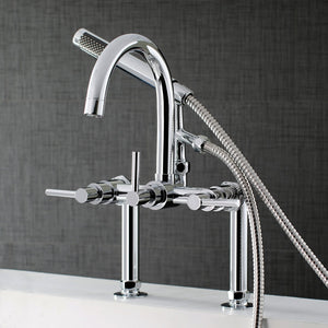 Concord AE8101DL Three-Handle 2-Hole Deck Mount Clawfoot Tub Faucet with Hand Shower, Polished Chrome