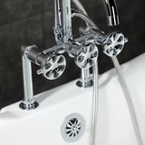 Belknap AE8101RX Three-Handle 2-Hole Deck Mount Clawfoot Tub Faucet with Hand Shower, Polished Chrome