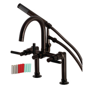 Kaiser AE8105DKL Three-Handle 2-Hole Deck Mount Clawfoot Tub Faucet with Hand Shower, Oil Rubbed Bronze