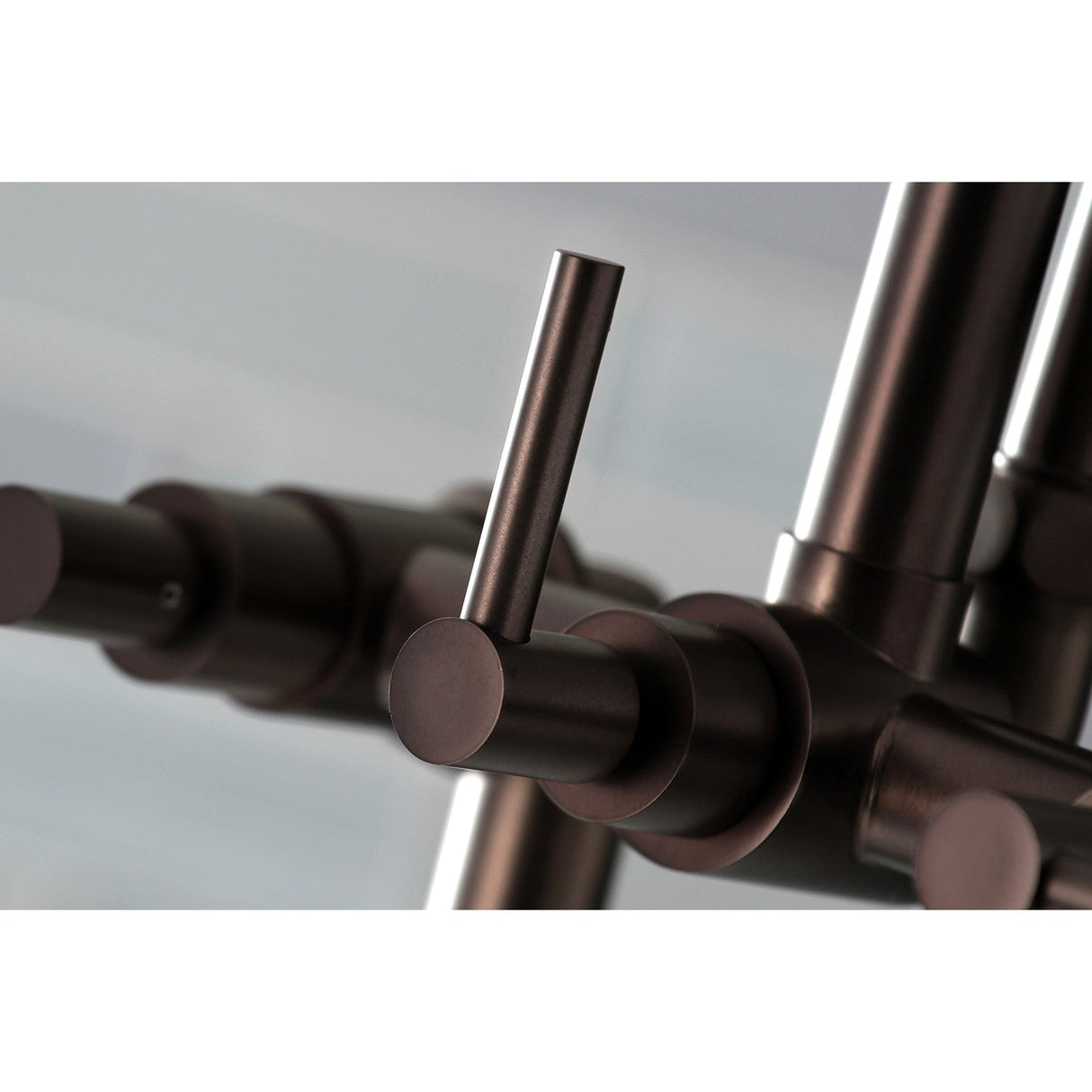 Concord AE8105DL Three-Handle 2-Hole Deck Mount Clawfoot Tub Faucet with Hand Shower, Oil Rubbed Bronze