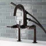 Concord AE8105DL Three-Handle 2-Hole Deck Mount Clawfoot Tub Faucet with Hand Shower, Oil Rubbed Bronze