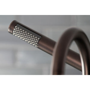 Concord AE8105DX Three-Handle 2-Hole Deck Mount Clawfoot Tub Faucet with Hand Shower, Oil Rubbed Bronze