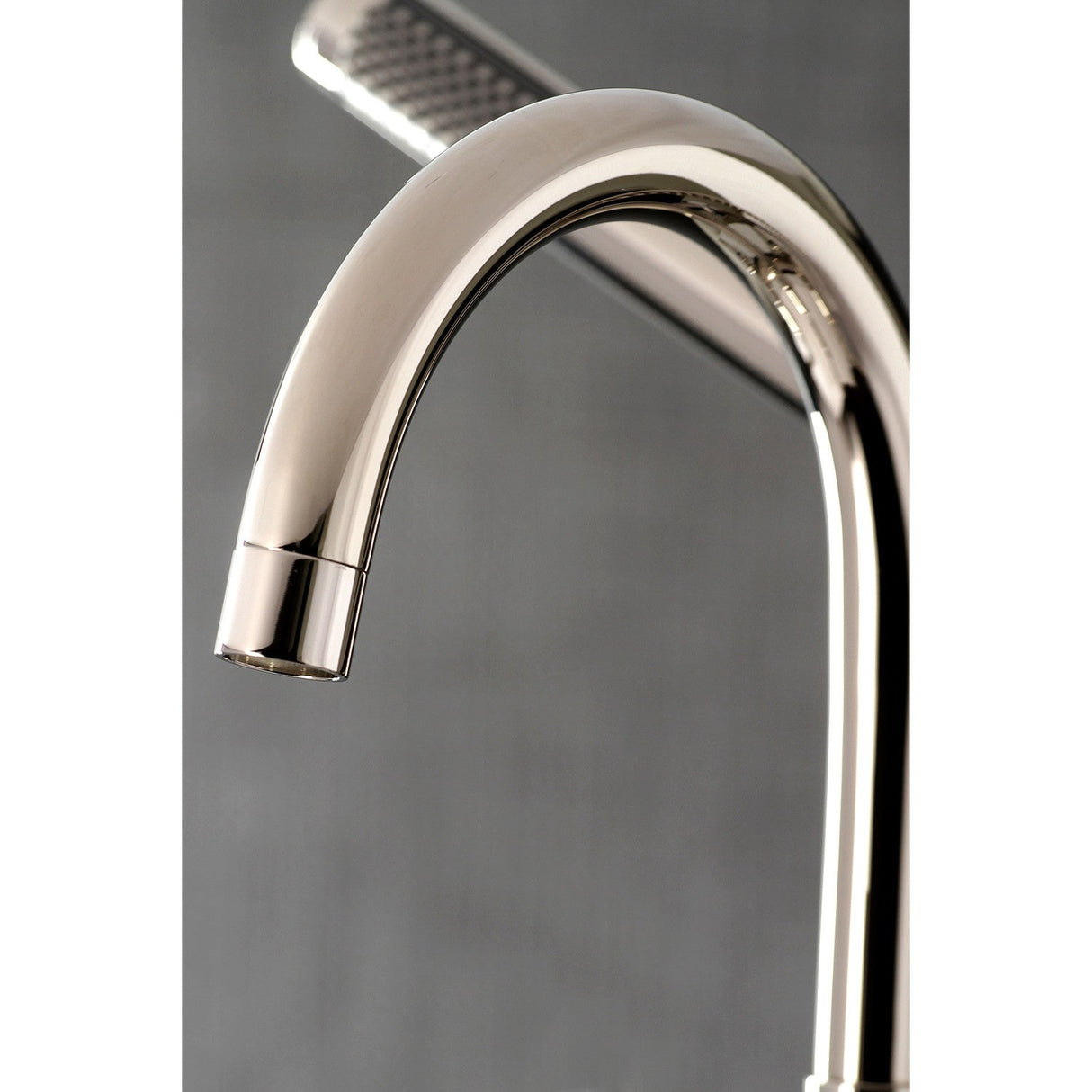 Concord AE8106DL Three-Handle 2-Hole Deck Mount Clawfoot Tub Faucet with Hand Shower, Polished Nickel