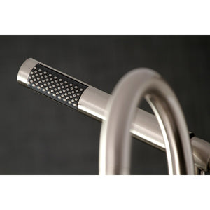 Concord AE8108DL Three-Handle 2-Hole Deck Mount Clawfoot Tub Faucet with Hand Shower, Brushed Nickel