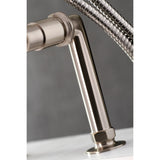 Concord AE8108DX Three-Handle 2-Hole Deck Mount Clawfoot Tub Faucet with Hand Shower, Brushed Nickel