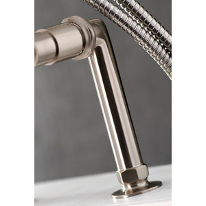 Concord AE8108DX Three-Handle 2-Hole Deck Mount Clawfoot Tub Faucet with Hand Shower, Brushed Nickel