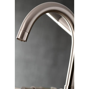 Concord AE8108DX Three-Handle 2-Hole Deck Mount Clawfoot Tub Faucet with Hand Shower, Brushed Nickel
