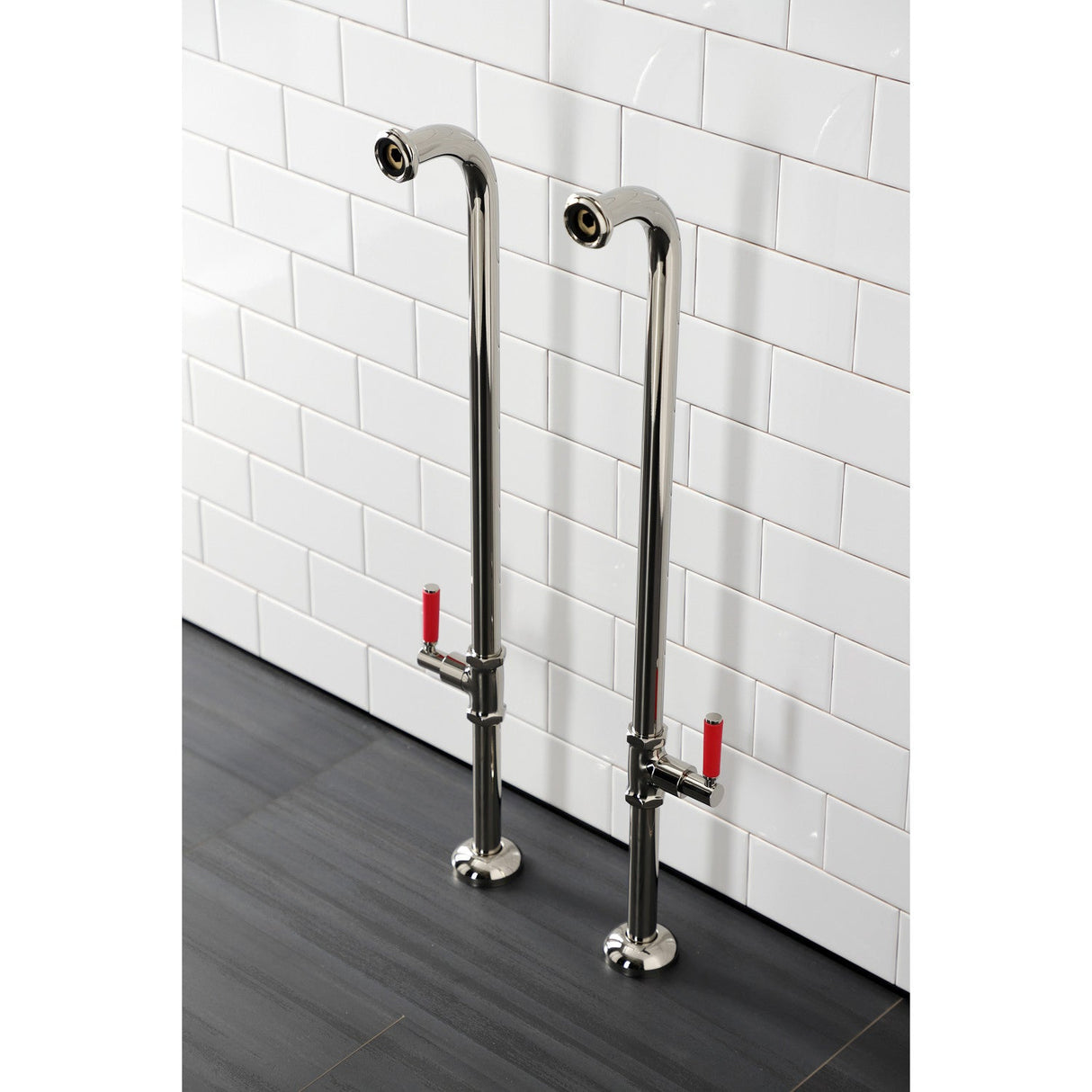 Concord AE810S6DKL Freestanding Tub Supply Line, Polished Nickel