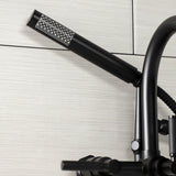 Kaiser AE8150DKL Three-Handle 2-Hole Tub Wall Mount Clawfoot Tub Faucet with Hand Shower, Matte Black