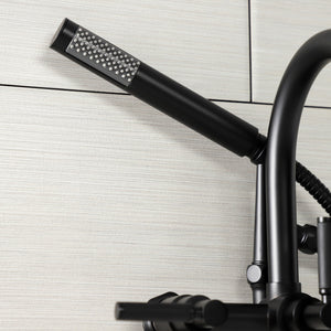 Kaiser AE8150DKL Three-Handle 2-Hole Tub Wall Mount Clawfoot Tub Faucet with Hand Shower, Matte Black