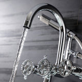 Fuller AE8151CG Three-Handle 2-Hole Tub Wall Mount Clawfoot Tub Faucet with Hand Shower, Polished Chrome