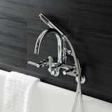 Kaiser AE8151DKL Three-Handle 2-Hole Tub Wall Mount Clawfoot Tub Faucet with Hand Shower, Polished Chrome