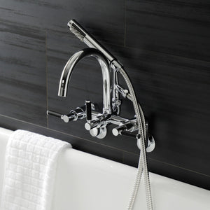 Kaiser AE8151DKL Three-Handle 2-Hole Tub Wall Mount Clawfoot Tub Faucet with Hand Shower, Polished Chrome