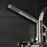 Kaiser AE8156DKL Three-Handle 2-Hole Tub Wall Mount Clawfoot Tub Faucet with Hand Shower, Polished Nickel