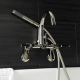 Kaiser AE8156DKL Three-Handle 2-Hole Tub Wall Mount Clawfoot Tub Faucet with Hand Shower, Polished Nickel