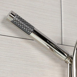 Belknap AE8156RX Three-Handle 2-Hole Tub Wall Mount Clawfoot Tub Faucet with Hand Shower, Polished Nickel