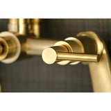 Concord AE8157DL Three-Handle 2-Hole Tub Wall Mount Clawfoot Tub Faucet with Hand Shower, Brushed Brass