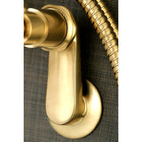 Concord AE8157DL Three-Handle 2-Hole Tub Wall Mount Clawfoot Tub Faucet with Hand Shower, Brushed Brass